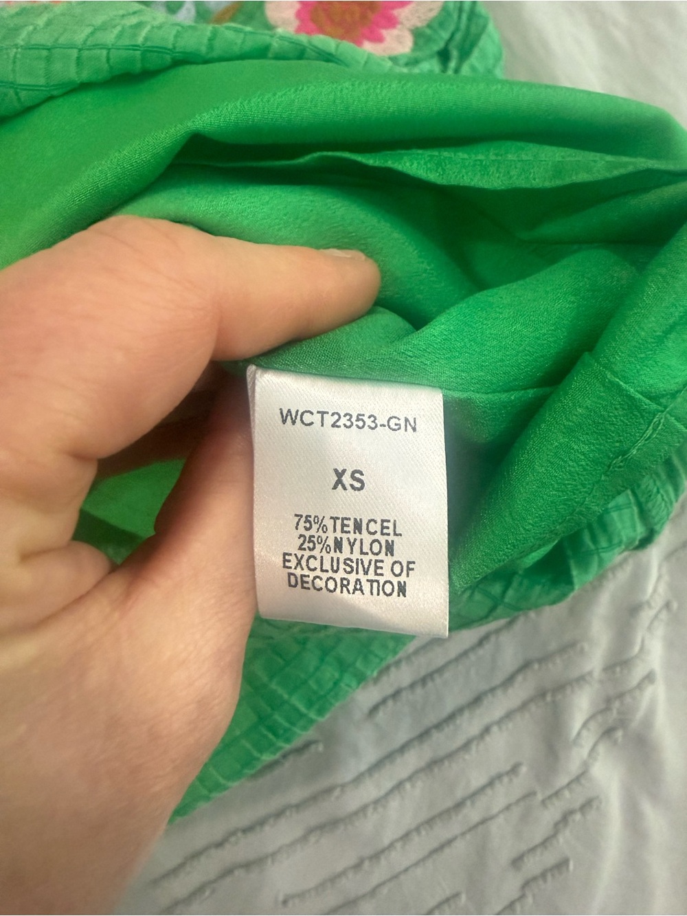 THML Green Puff Sleeve Top - Picture 5 of 8